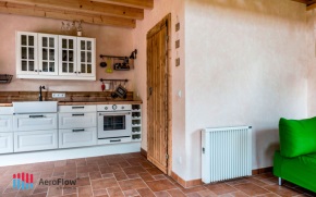 Vue radiateur électrique de cuisine