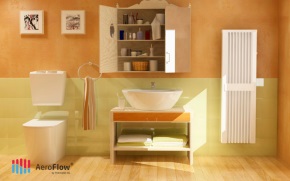 Vue radiateur électrique salle de bain